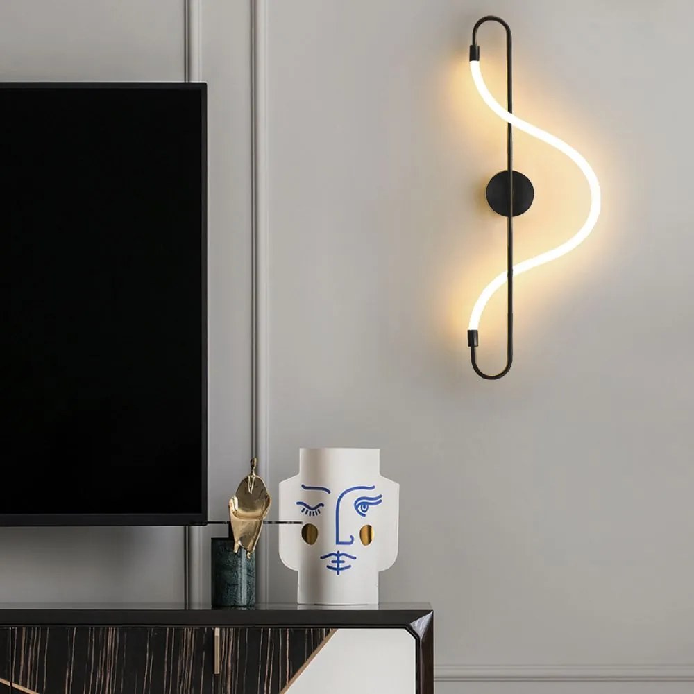 Toolight Toolight, LED nástenné svietidlo Long Black APP857-W, čierna-biela, OSW-04032