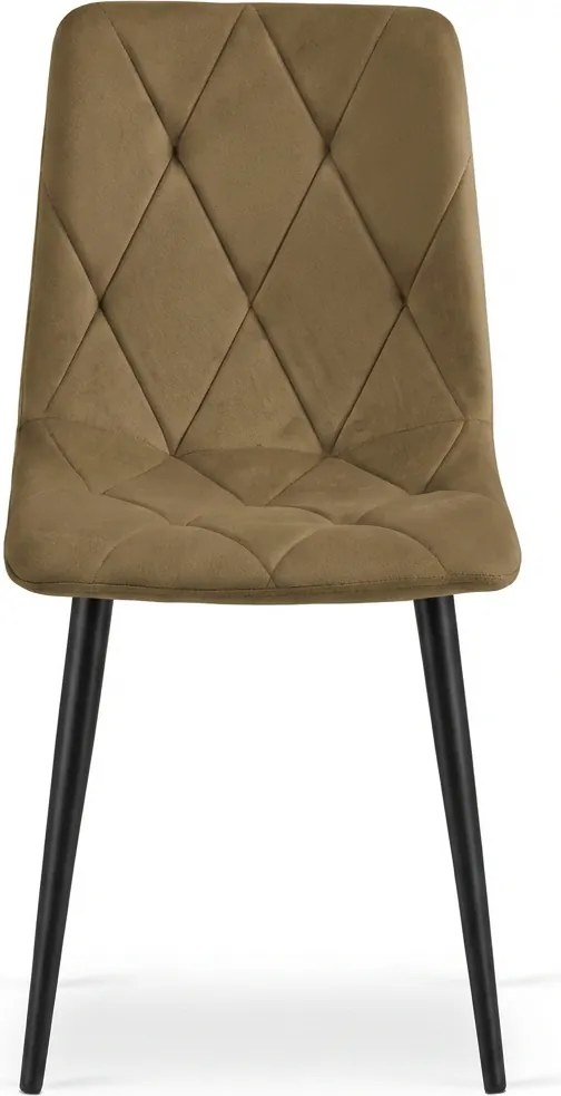Hnedá zamatová stolička LIBRA OLIVE BROWN s čiernymi nohami