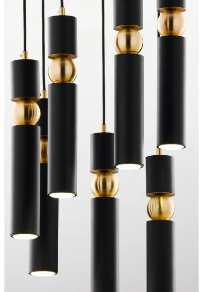 Jupiter 2015 - Luster na lanku ALAS 7xGU10/10W/230V čierna/zlatá
