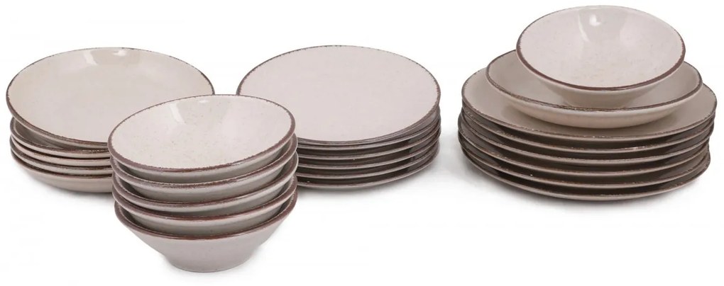 Porcelánová sada 24 ks talířů Cinnamonie béžová