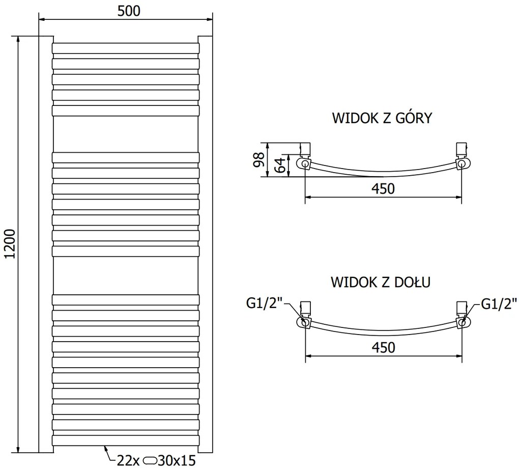 Mexen Helios, elektrické vykurovacie teleso 1200 x 500 mm, 600 W, zlatá lesklá, W103-1200-500-2600-50