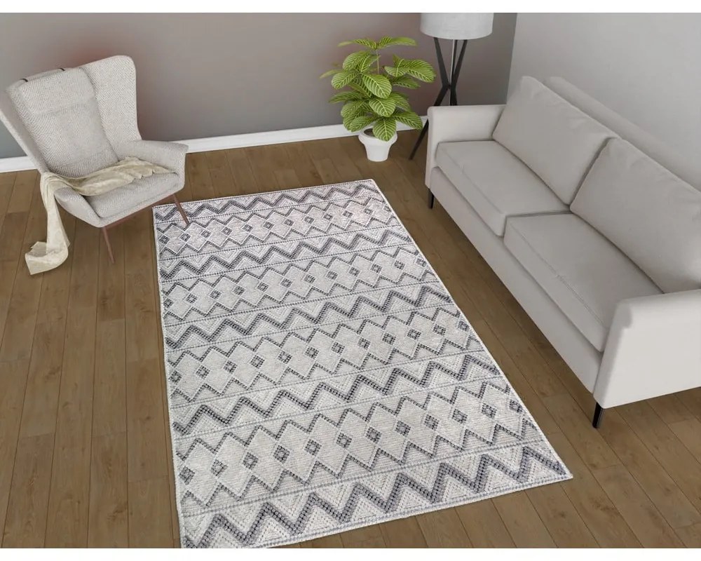 Sivý prateľný koberec 80x150 cm Zig Zag – Vitaus
