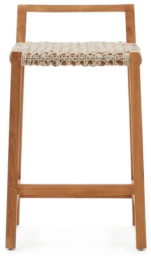 Drevená záhradná barová stolička v prírodnej farbe Giverola – Kave Home