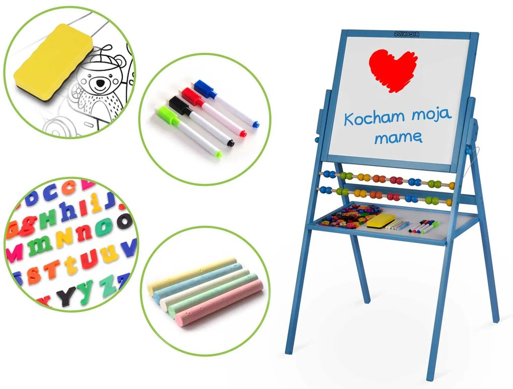 Magnetická otočná tabuľa Ricokids - modrá