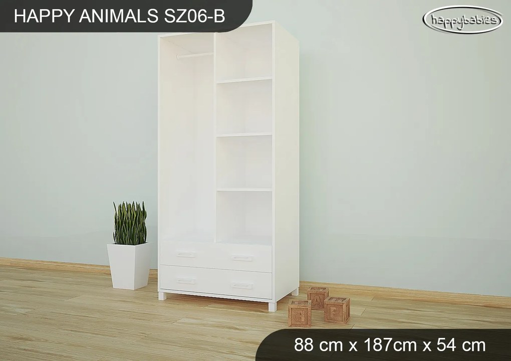 Detská skriňa ZVIERACIE KAMARÁTI - TYP 6B