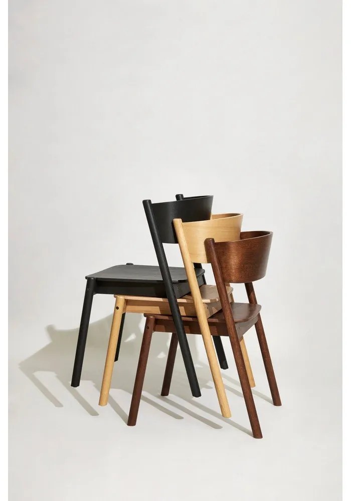 Čierna jedálenská stolička z dubového dreva Oblique - Hübsch