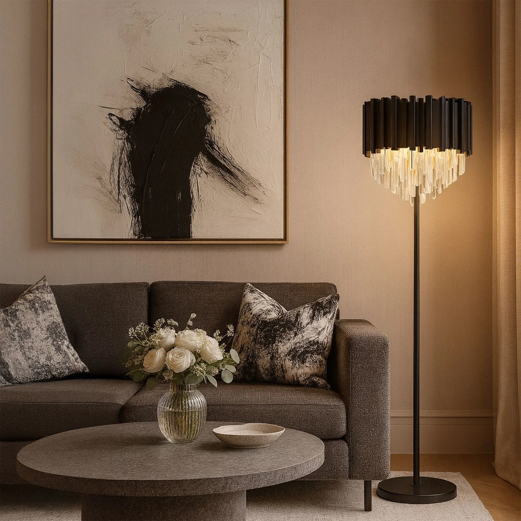 Toolight Toolight, podlahová lampa na postavenie 3xE14 APP1715-3F, čierna, OSW-04337