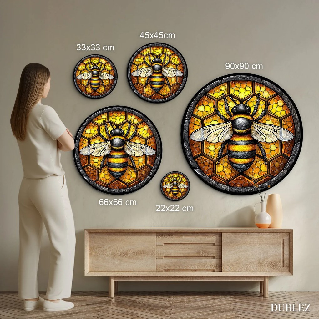 DUBLEZ | Drevený obraz - Včela na pláste