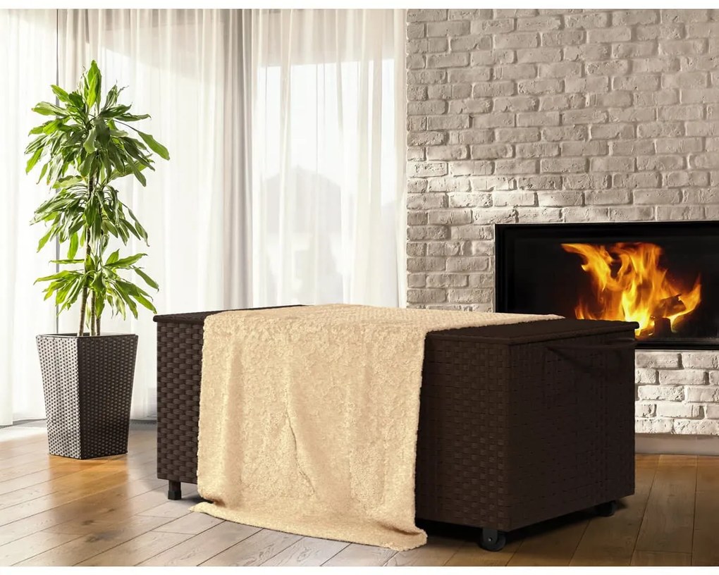 Polyratanový úložný box RICCO, 117 x 53 x 60cm, hnedá Casaria