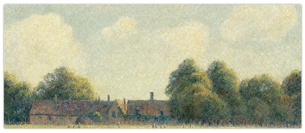 Obraz - Camille Pissarro, Hampton Court Green, reprodukcia (120x50 cm)