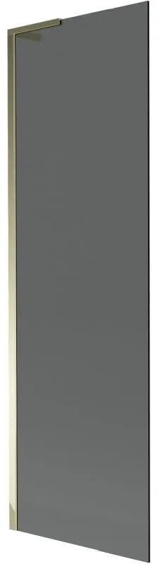 Mexen Next L, 1-krídlová vaňová zástena 60 x 150 cm, 6mm šedé sklo, zlatý lesklý profil, 895-060-000-03-40-50