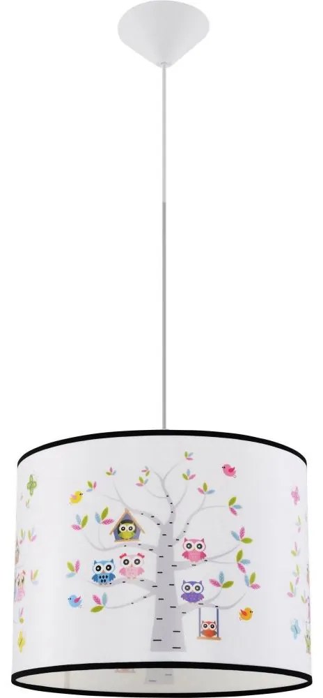 Sollux SL.1423 - Detský luster na lanku OWLS 1xE27/15W/230V pr. 40 cm