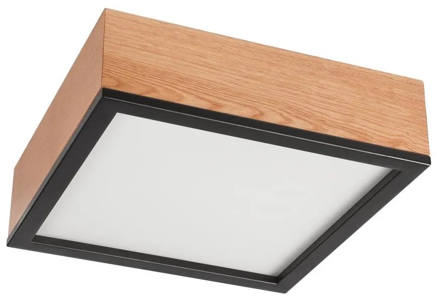 Lamkur Stropné svietidlo OAK SQUARE 2xE27/15W/230V 31x31 cm dub/čierna LA48819