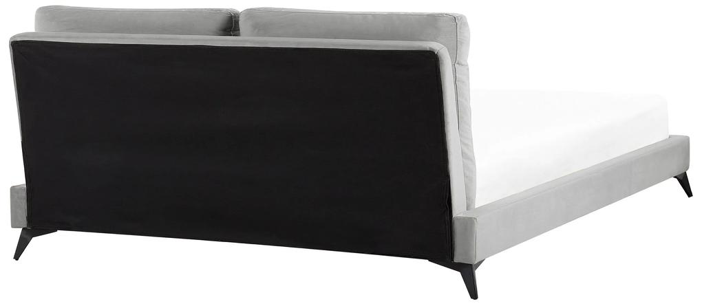 Zamatová posteľ 180 x 200 cm sivá MELLE Beliani