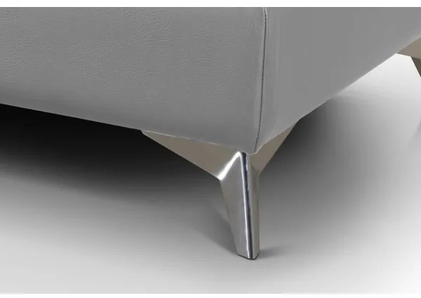 Kožená rohová sedacia súprava SALERNO II L, ľavá, sivá, rozkladacia