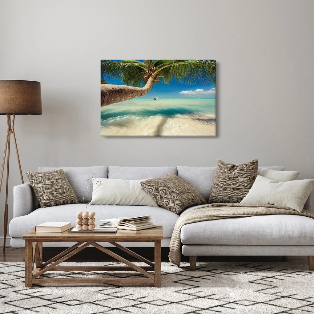 Obraz - Čisté more s palmou (90x60 cm)
