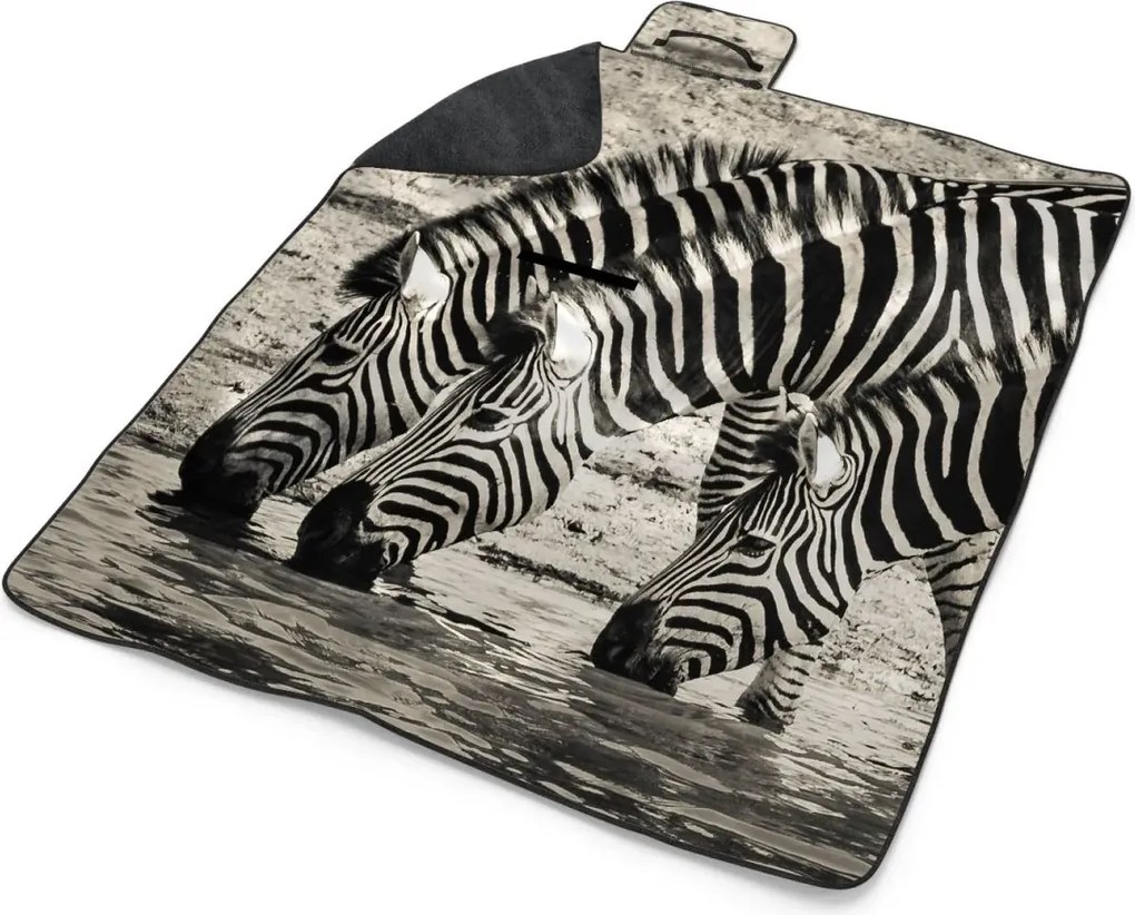 Sablio Plážová deka Zebry pri vode: 200x140 cm