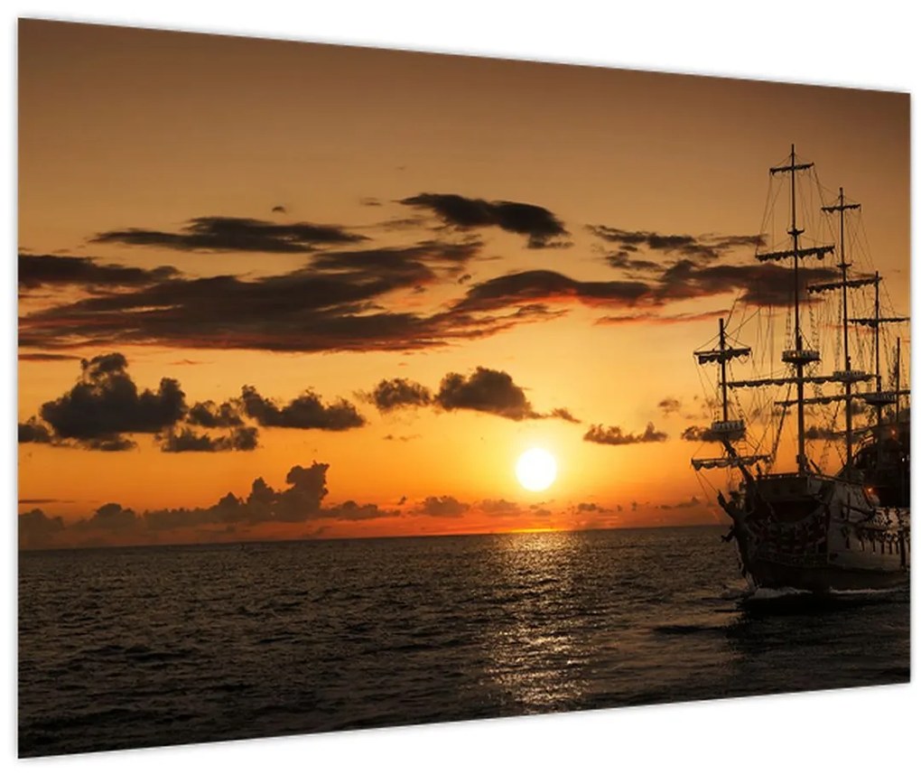 Obraz - Pirátska loď (90x60 cm)