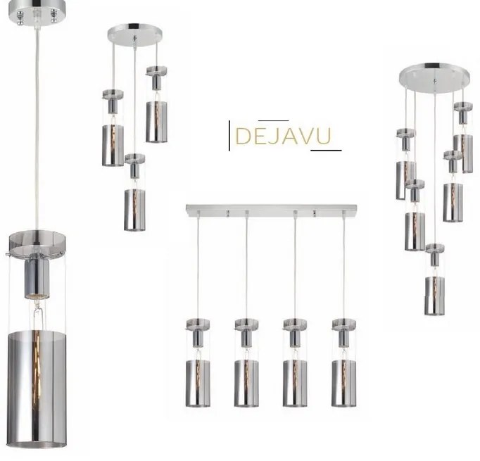ACA DECOR Závesné svietidlo DEJAVU max. 40W/E27/230V/IP20, farba chrómu