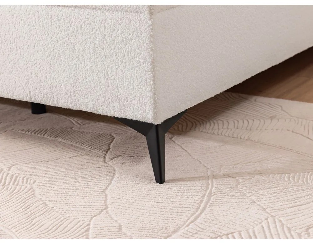 Biela boxspring posteľ s úložným priestorom 140x200 cm Ornes – Ropez