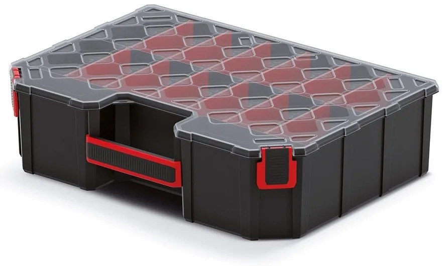 Kufríkový organizér 39 × 28,4 × 10,5 cm, prepážky, čierna