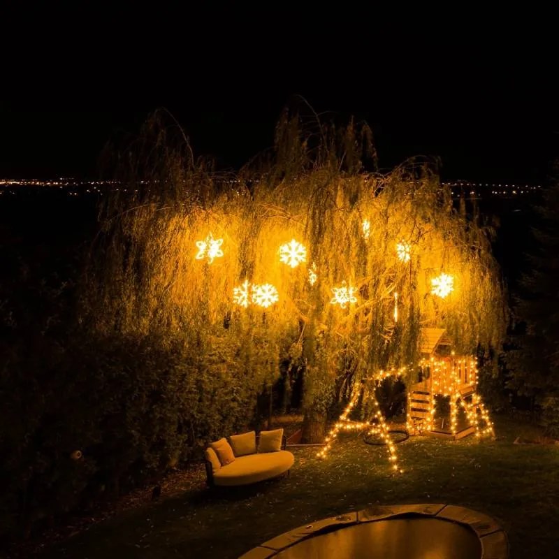 DECOLED Svetelná reťaz LED 5 m, teplá biela, 60 diód, IP67, čierny kábel