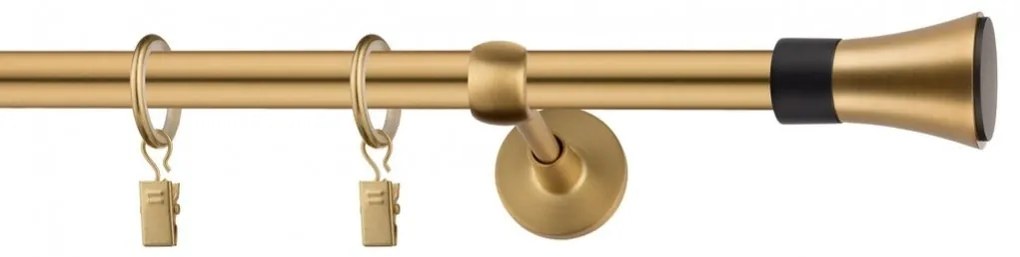 Dekorstudio Garniža jednoradová VASE zlatá 19mm Dĺžka: 120cm, Typ uchytenia: Držiak otvorený, Typ príslušenstva: Krúžky tiché so štipcami