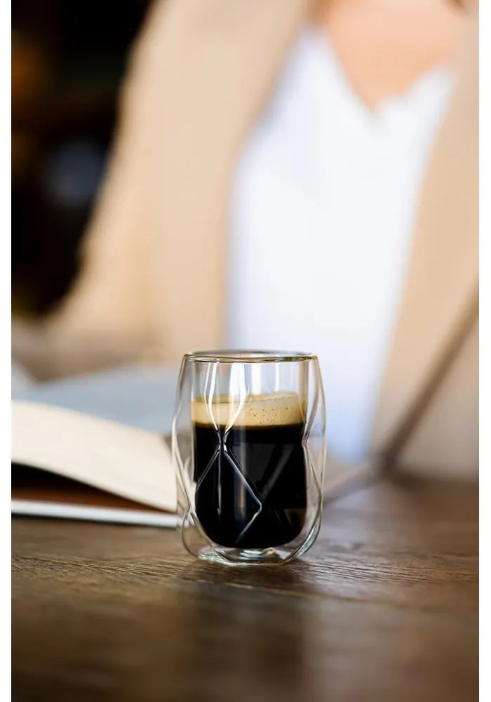 Dvojstenné hrnčeky na espresso v súprave 2 ks 100 ml Geo – Vialli Design