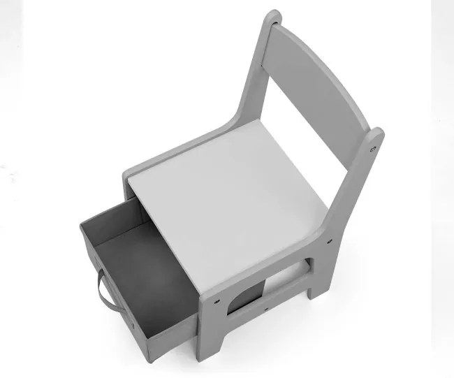 Detský stôl Sven sivý s dvomi stoličkami