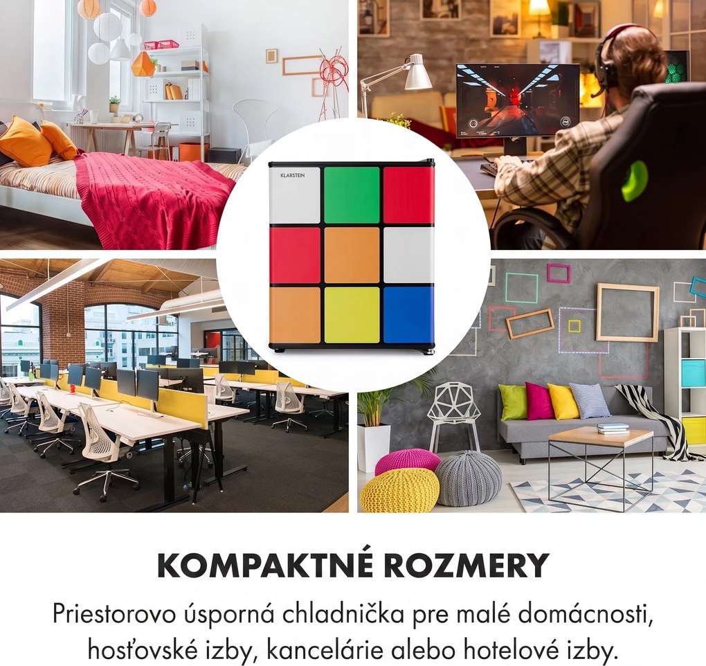 Klarstein Solve, chladnička, mini bar, 48 l, dizajn magickej kocky
