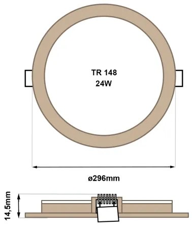 LED Podhľadové svietidlo CIRCLE LED/24W/230V 4200K pr. 29,6 cm hnedá