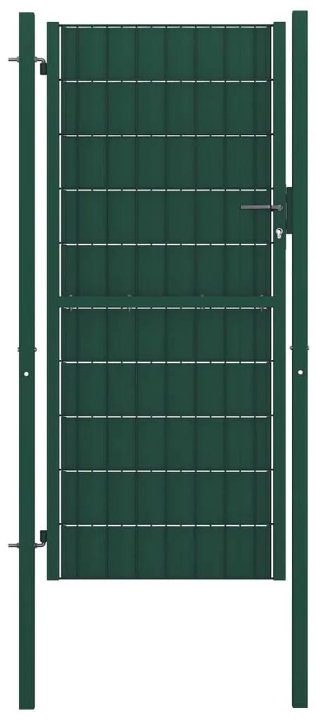 Plotová brána, PVC a oceľ 100x204 cm, zelená