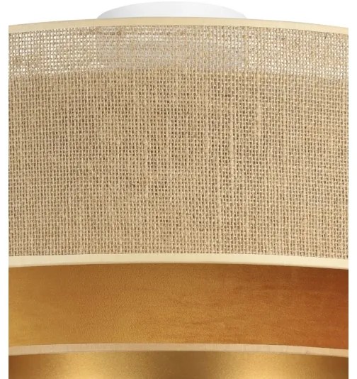 Stropné svietidlo SARTA 1×E27/60 W/230 V, priemer 45 cm, medená/juta