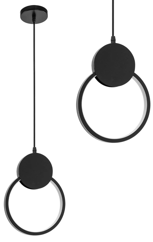 Toolight - LED závesné stropné kruhové svietidlo APP852-CP, čierna, OSW-07021