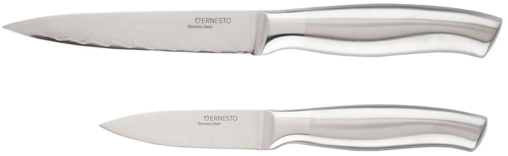 ERNESTO®  Nôž z damascénskej ocele (nože na zeleninu s rukoväťou z ušľachtilej ocele, 2-dielna súprava)  (100339029)