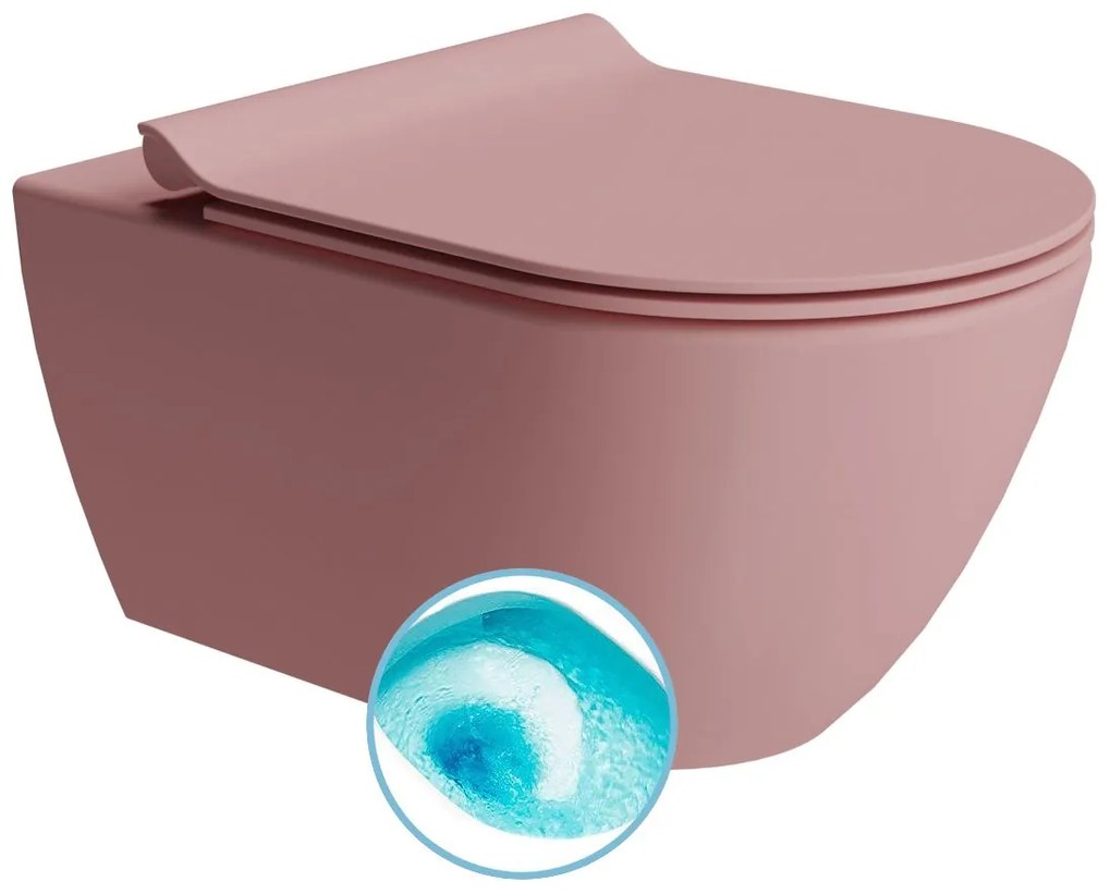 GSI GSI, PURA závesná WC misa, Swirlflush, 36x55cm, blush dual-mat, 881524