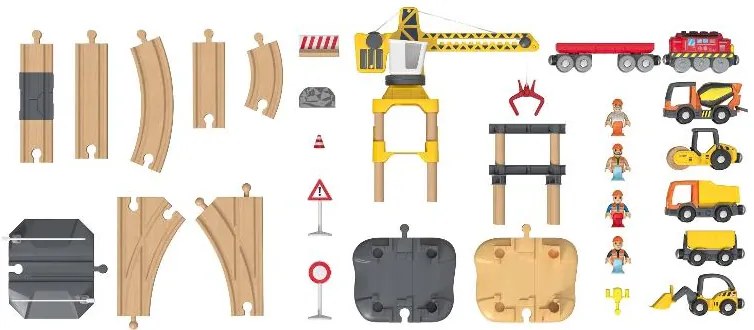 lupilu® Drevená železničná súprava L (stavenisko) (100395147)