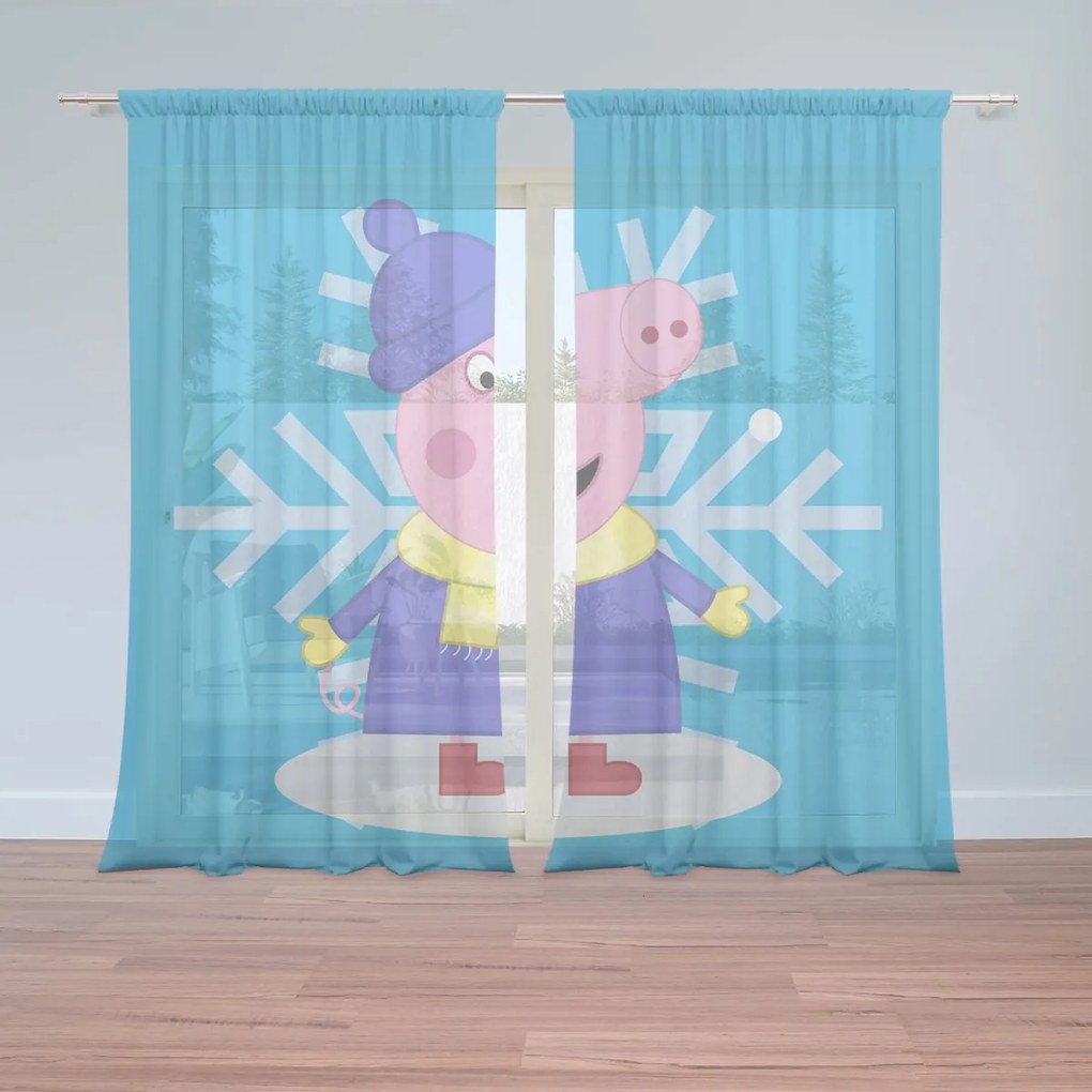 Sablio Záclony Prasiatko Pepina Vločka: 2ks 150x250cm