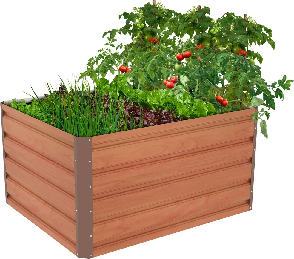 Vysoký záhon G21 Daisy 100 x 80 x 52 cm, kov,hnedý