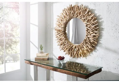 Zrkadlo 36577 Ø80cm Drevo Teak  - Komfort-nábytok