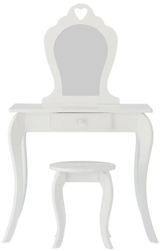 Detský toaletný stolík na maľovanie v bielej farbe