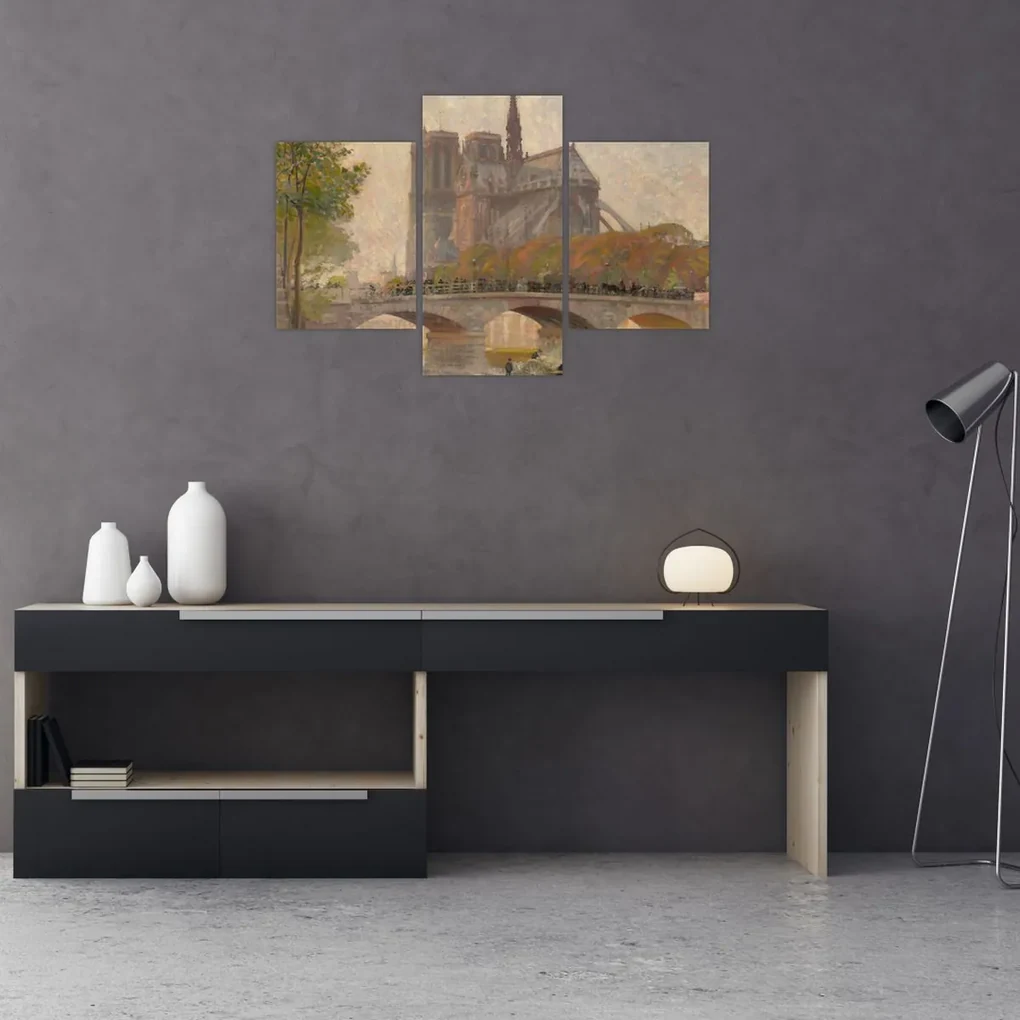 Obraz - Robert William Vonnoh, Notre Dame de Paris, reprodukcia (90x60 cm)