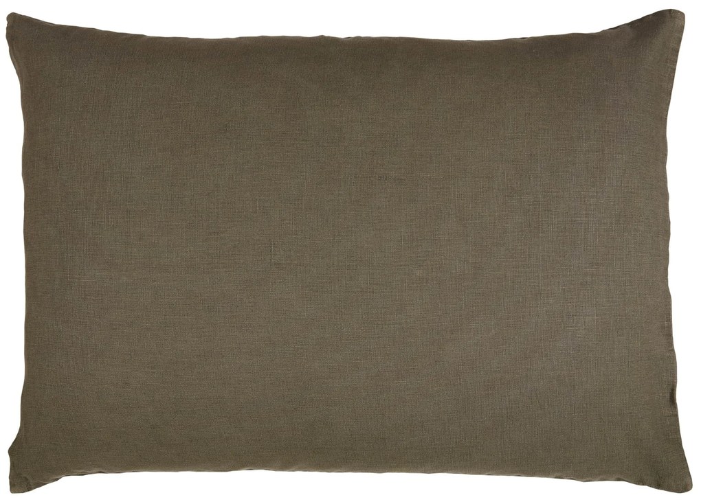 Ib Laursen Ľanový poťah na vankúš Chocolate 50 × 70 cm