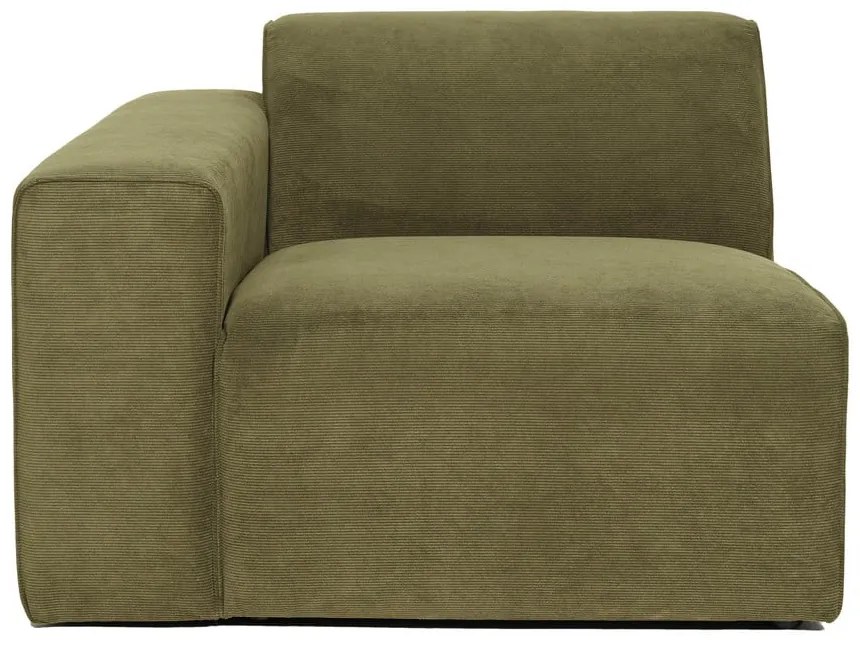 Zelený menčestrový modul pohovky (ľavý roh) Sting - Scandic