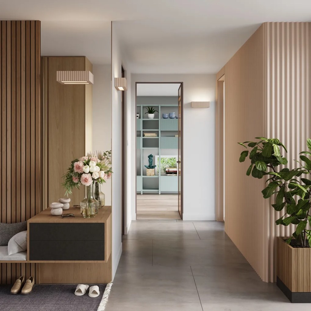 Nástenné svietidlo Rigata, 1x tmavobéžové keramické tienidlo