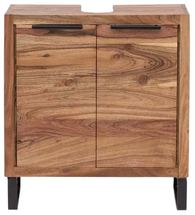 furniture-nabytek.cz - Masívna skrinka pod umývadlo Sydney z akáciového dreva, lakovaná, hnedá – 56×25×60 cm