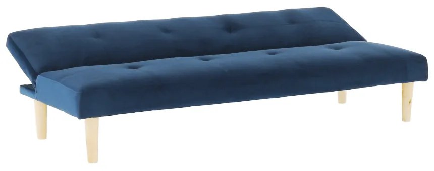 Kondela Pohovka rozkladacia, tmavomodrá Velvet látka/dub, ALIDA