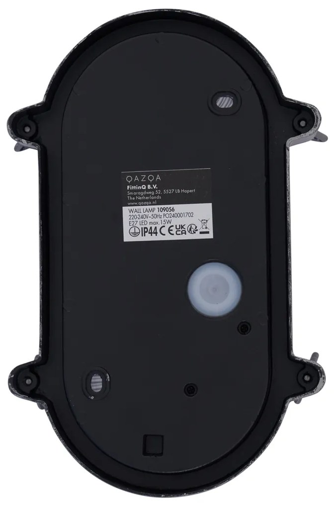 Vonkajšia nástenná lampa strieborná oválna IP44 - Noutica