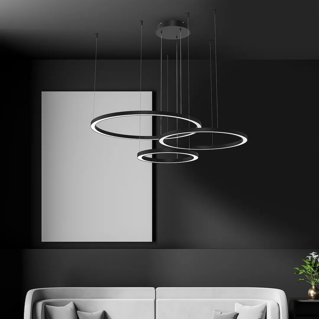 Závesné LED svietidlo Galaxia, 3x LED 85w, 3500k, b