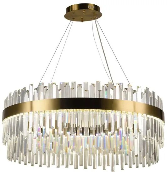 LED Stmievateľný luster na lanku LED/110W/230V 3000-6500K zlatá + diaľkové ovládanie